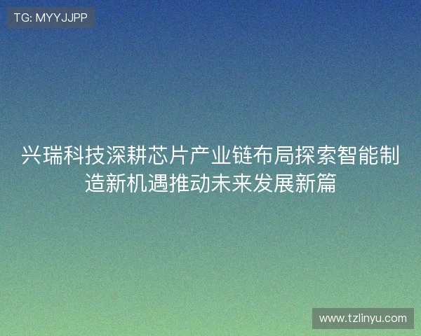 兴瑞科技深耕芯片产业链布局探索智能制造新机遇推动未来发展新篇 兴瑞科技深耕芯片产业链布局探索智能制造新机遇推动未来发展新篇